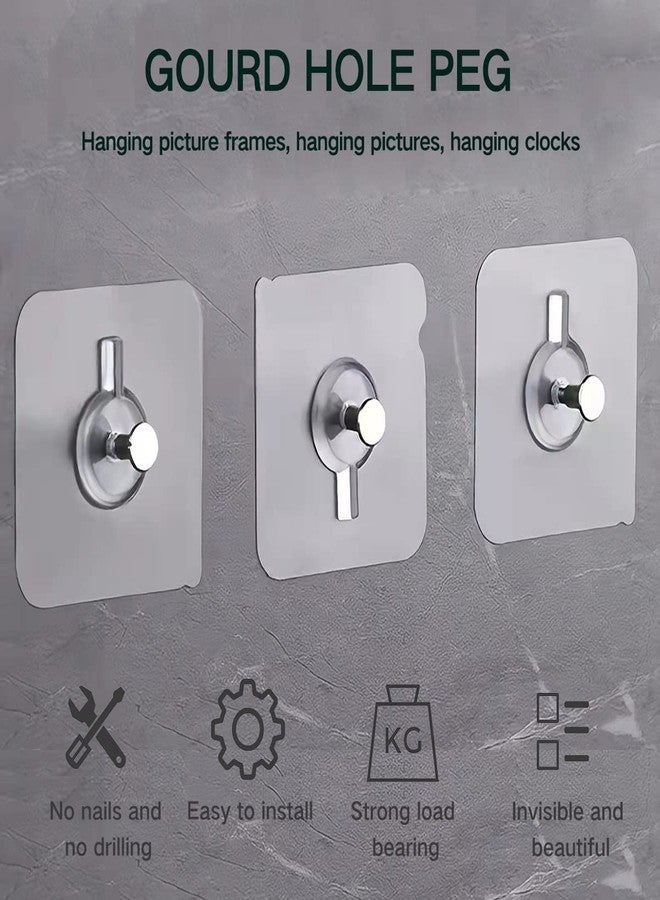 REWOP Adhesive Wall Hooks for Heavy Items Stainless Steel, PVC, ABS Nail Free Seamless Adhesive Non-Trace No Drilling Installation Hanging, Waterproof Screws Wall Hook (Photo Frame Hooks, 20) - Image 3